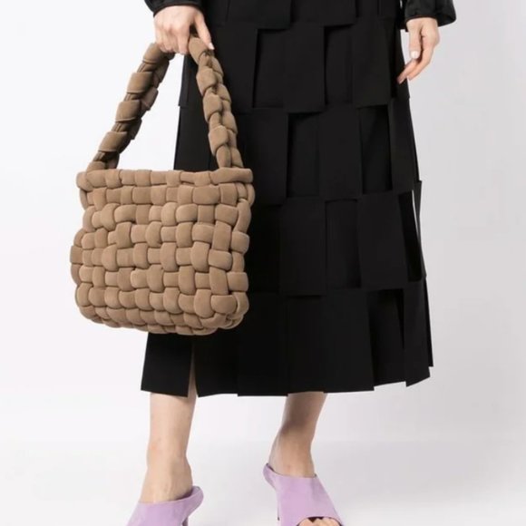 NWT A.W.A.K.E. Mode  interwoven faux-suede tote bag - Picture 5 of 11